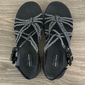 Skechers Black Sandals with Adjustable Straps